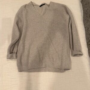 Jenni Kayne V-Neck Ribbed Sweater - Cream